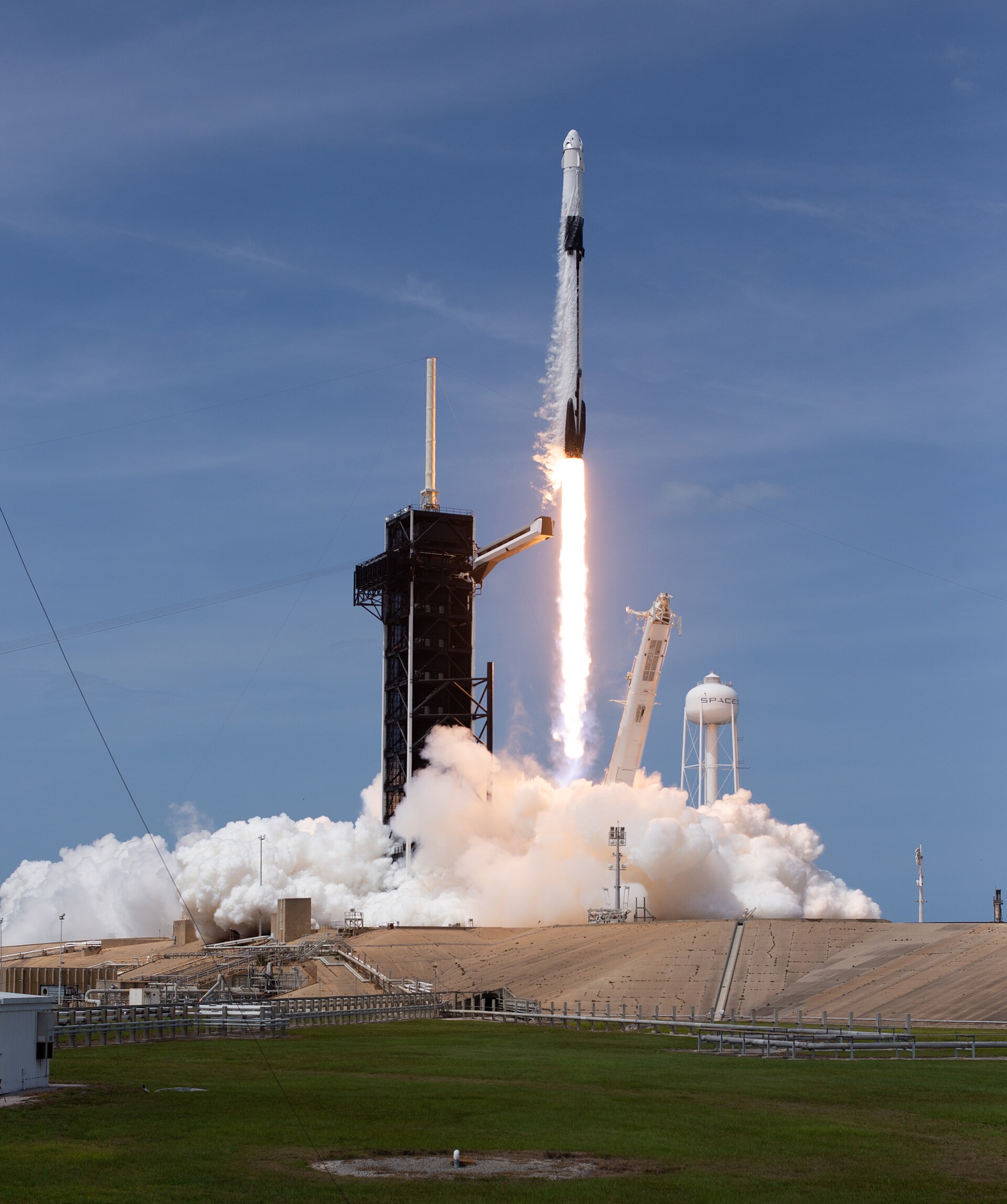 SpaceX Falcon 9 launching the Demo-2 crewed mission