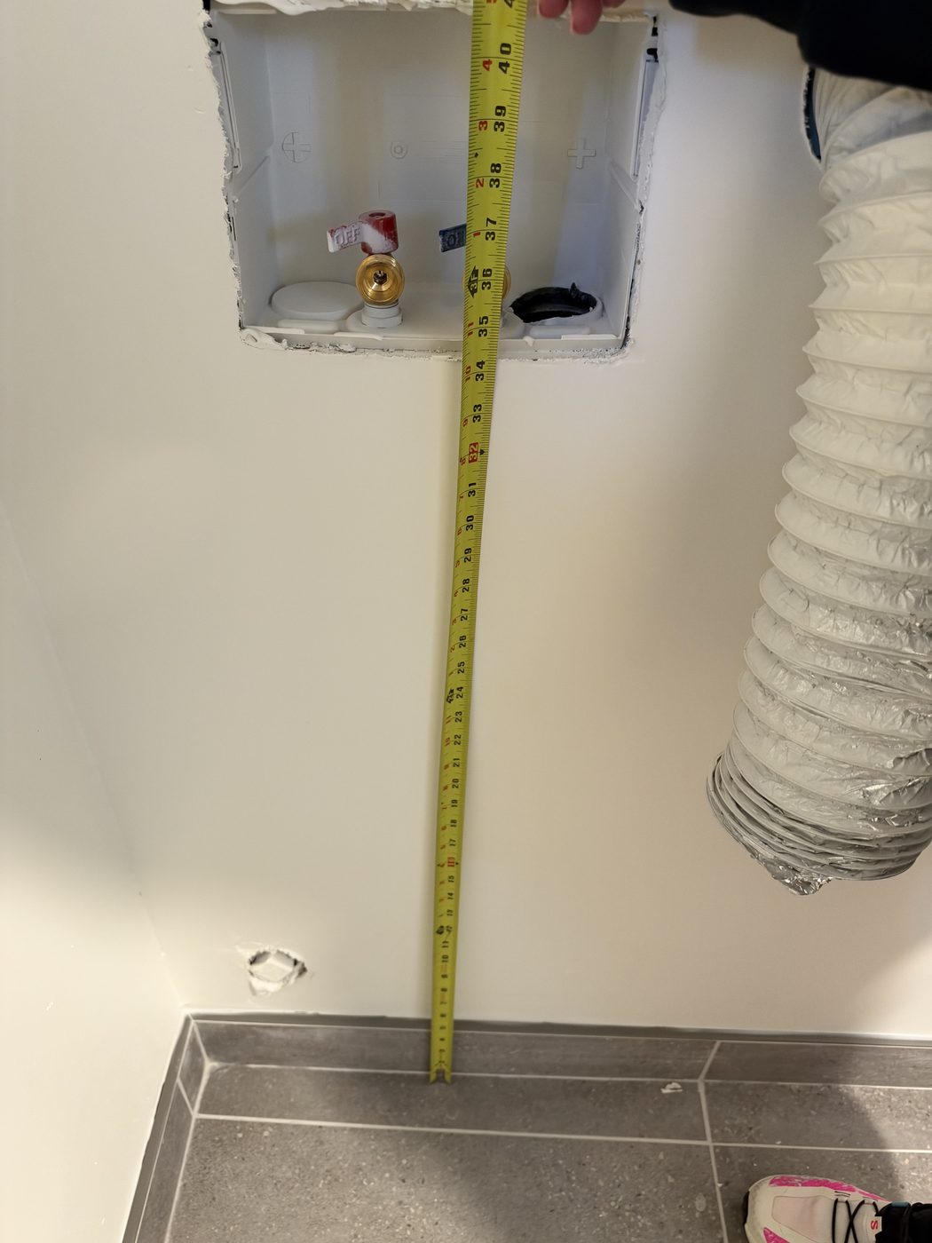 Sep 26, 2026. Laundry hookup with the water valves and dryer vent