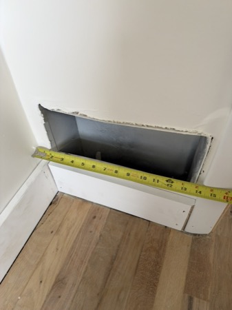 Sep 21, 2026 — Measuring the width of a low wall vent opening above the new baseboard