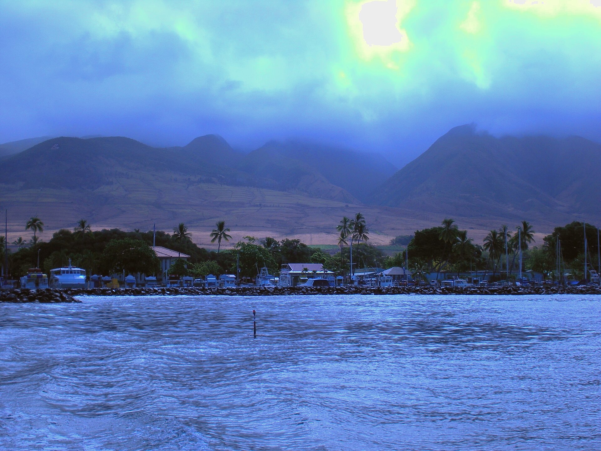 Hawaiian coast and harbor